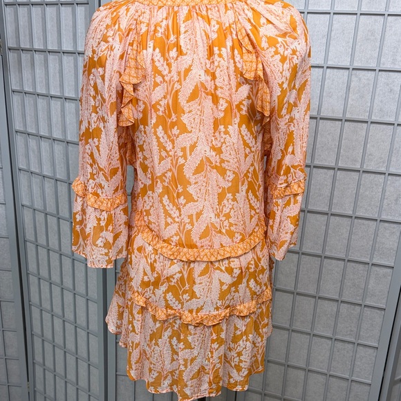 Anthropologie Floral Ruffle Yellow Top, Size XS - Picture 3 of 9